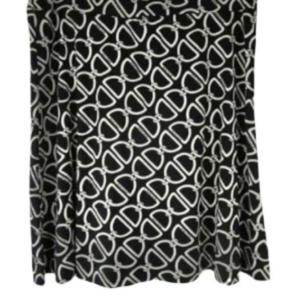 WHITE HOUSE BLACK MARKET Chain Black White A Line Career Business Skirt Medium - Picture 7 of 14